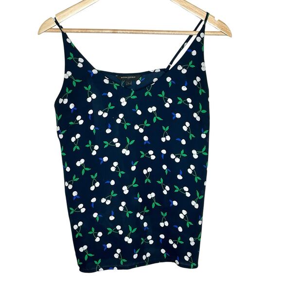 Banana Republic Cherry Print Cami Tank Top Womens Size Small Fruit Cherries - Picture 1 of 6